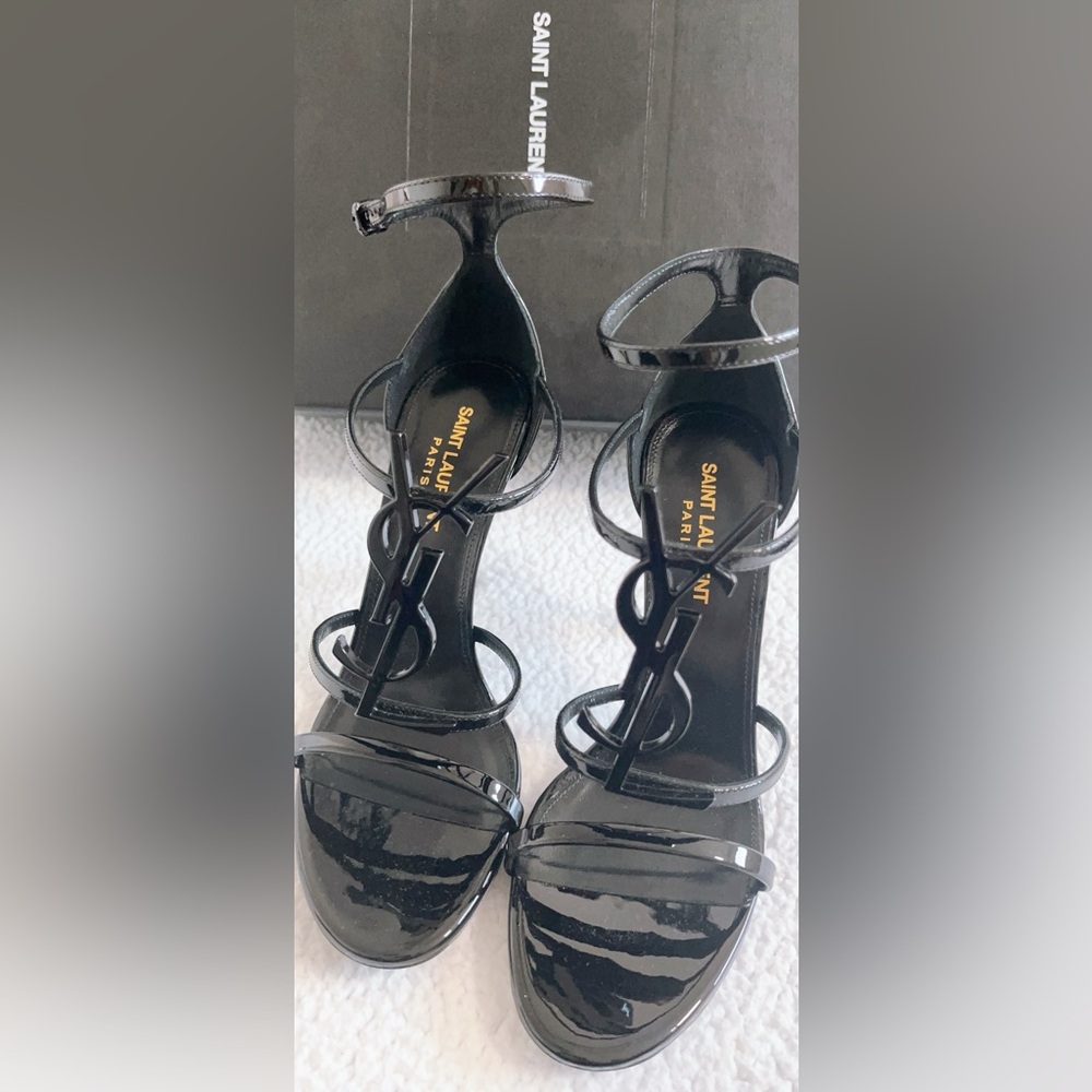Saint Laurent YSL 100mm Opyum Patent Leather Sandals - Picture 8 of 16